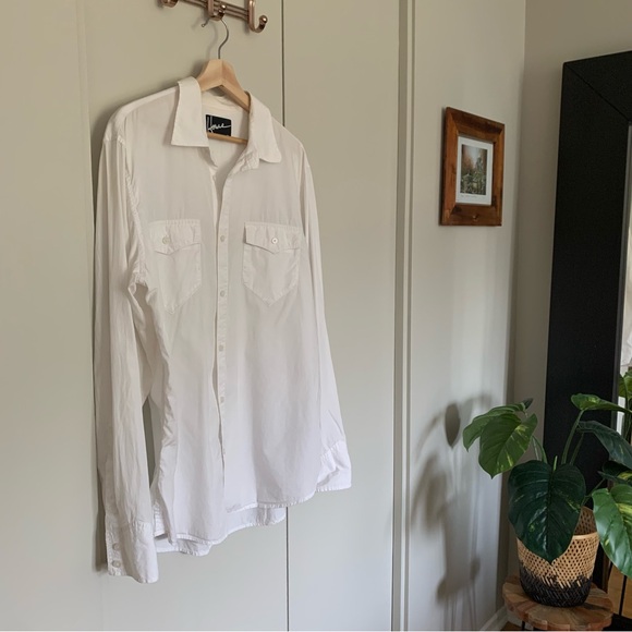 Howe "Creative Workforce" Vintage Lightweight White Button-Up Shirt Unisex Sz XL - Picture 11 of 14
